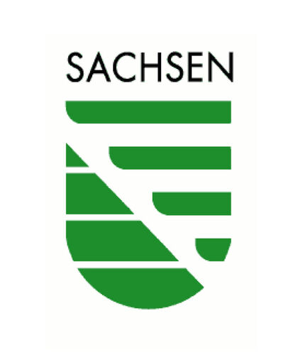 Freistaat Sachsen Abbildung des grünen Wappens 