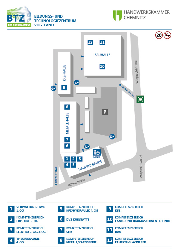 Lageplan des BTZ Plauen zum Download als PDF-Datei (744 KB)