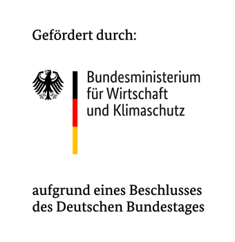 Logo - gefördert durch: Bundesministerium für Wirtschaft und Klimaschutz