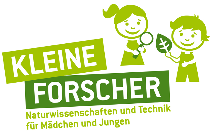 Logo Kleine Forschung Wissenschaft und Technik für Mädchen und Jungen. Das